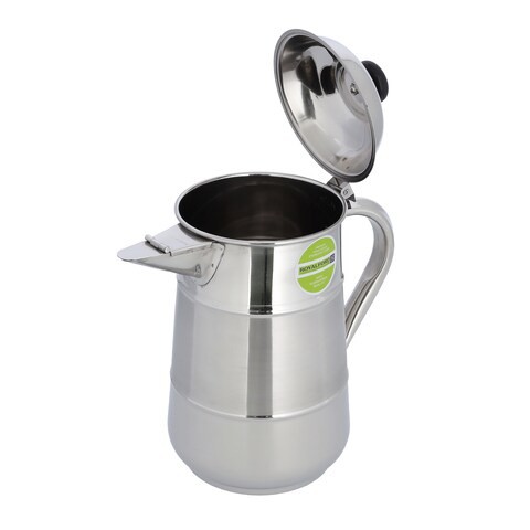 Royalford Milk Jug, Stainless Steel, 2.0L,390gm, RF10157, Two Tone Body With Bakelite Knob, Spill Proof Lid &amp; Pouring, Food Grade Material, Perfect Water Camping, Hiking &amp; More, Milk Jug With Handle