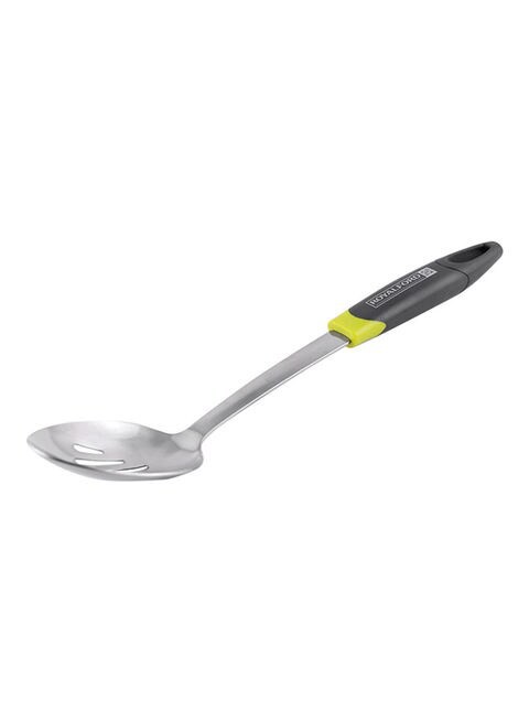 Royalford Stainless Steel Slotted Spoon Silver/Black