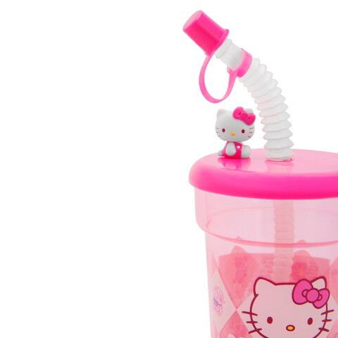 Hello Kitty Leak Proof Straw Cup, Travel Cup, Reuseable, Pink, 390 ml