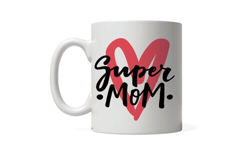 Giftmate Super Mom Printed Ceramic Tea and Coffee Mug 320ml