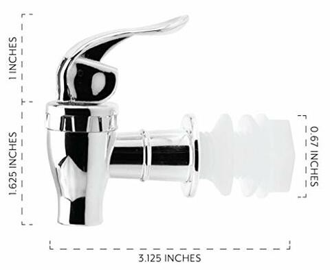 Push Style Spigot for Beverage Dispenser Carafe, Replacement Lever Pour Spout for Beverage Dispenser