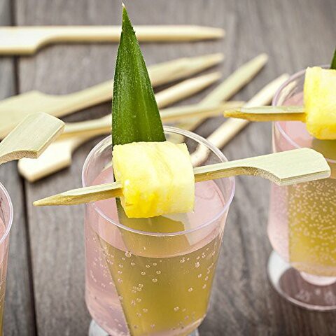 2.75-inch Bamboo Paddle Skewers: Perfect for Serving Appetizers and Cocktail Garnishes - Natural Color - 1000-CT - Biodegradable and Eco-Friendly - Restaurantware