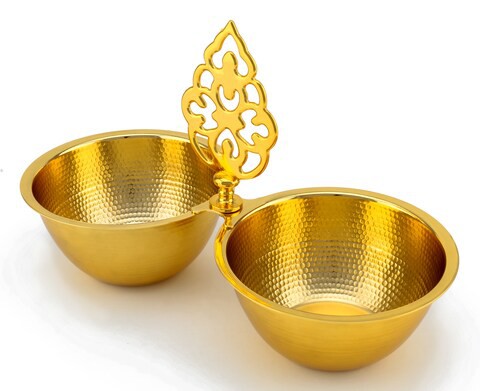 SHALLOW NUT BOWL WITH HANDLE-GOLD- BD-NUT-GS