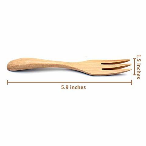 Crysto Wooden Fork and Spoon Set,5.9 Inches