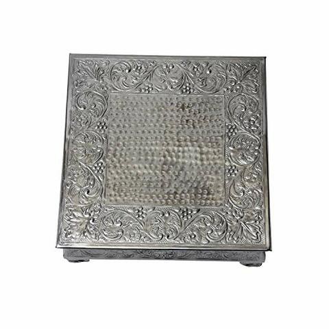 GiftBay Creations 751-22S Wedding Square Cake Stand, 22-Inch, Silver