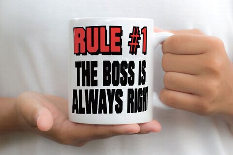 Giftmate Boss is Always Right Printed Ceramic Tea and Coffee Mug 320ml