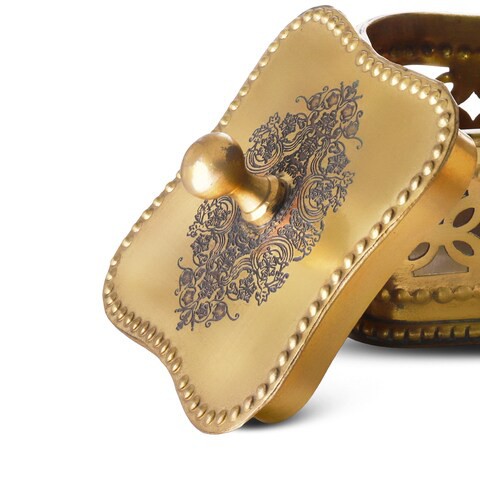 Al Hoora 16x16x10 cm Square Gold Cooper Candy Box W/ Special &amp; Attractive Design