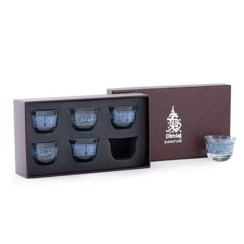 Dimlaj Glass Cawa Cup Set Melange Platinum /6PCS