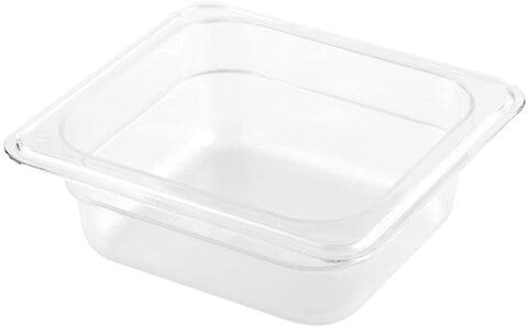 Restaurantware Cold Food Pan - Plastic Cold Food Storage Container - 1/6 Size - 2.5&quot; Deep - Clear - 1Ct Box - Met Lux