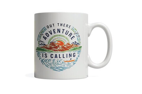 Giftmate Adventure is Calling Printed Ceramic Tea and Coffee Mug 320ml