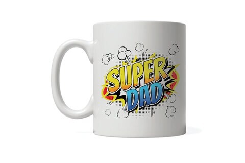 Giftmate Super Dad Printed Ceramic Tea and Coffee Mug 320ml