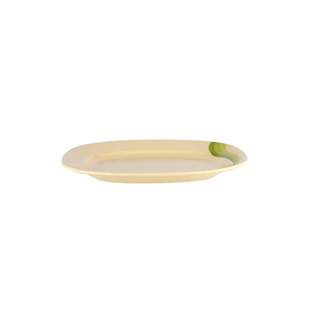 Royalford Melamine 14&quot; Super Rays Oval Plate Green