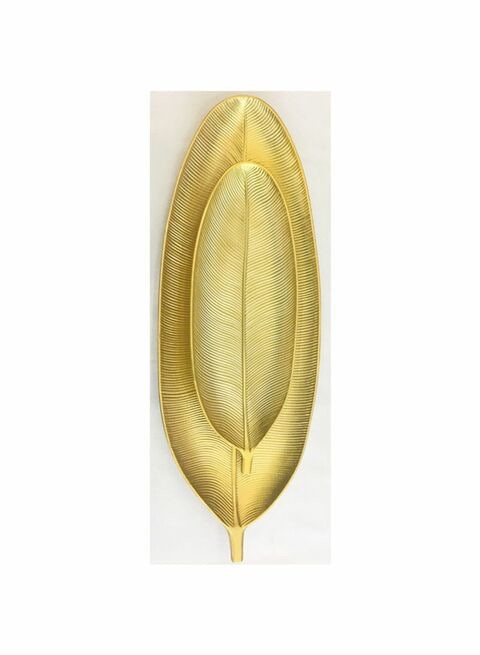 East Lady 2-Piece Leaf Shape Serving Tray Set Gold