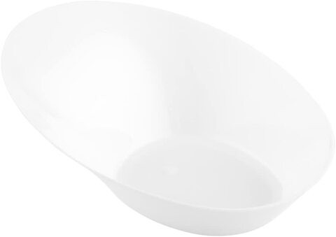 Restaurantware Ellipse Dish, Small Sample Dish, Tasting Dish - White - Plastic - Disposable - 100Ct Box