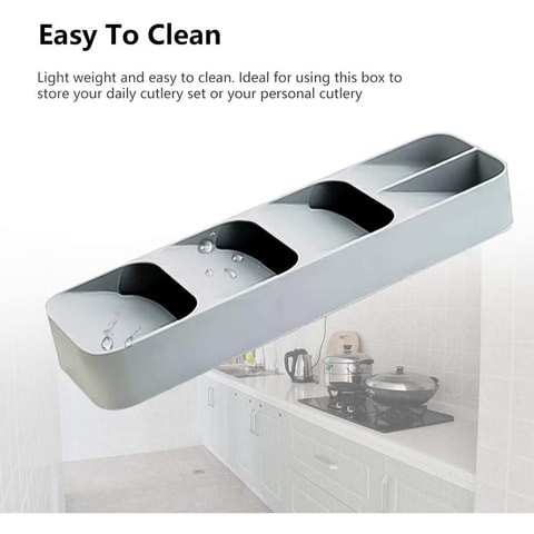 Amerteer -  Plastic Drawer Cutlery Organizer Tray Kitchen Storage Holder Rack For Cutlery Silverware Compact Cutlery Tray Spoon Cutlery Box