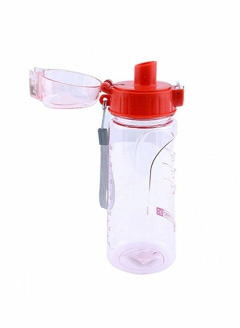 Royalford Plastic Water Bottle Clear/Red/White 550ml