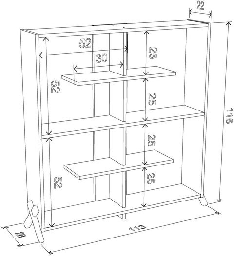 HomeCanvas KIPP Made In Turkey Modern Book Shelve for Living and Study Room(White-Walnut)