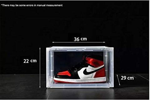 Lushh Transparent Shoe Storage Box, Side Open High Quality storage Organizer Boxes - Stores Shoes Size up to UK 46 (Big Size), 2 Box Set