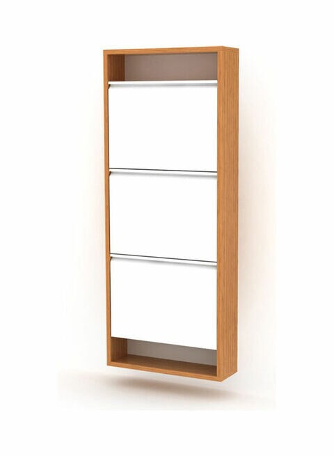 Wall Mounted Hide Shoe Cabinet Multicolour 124 x 50 x 15cm