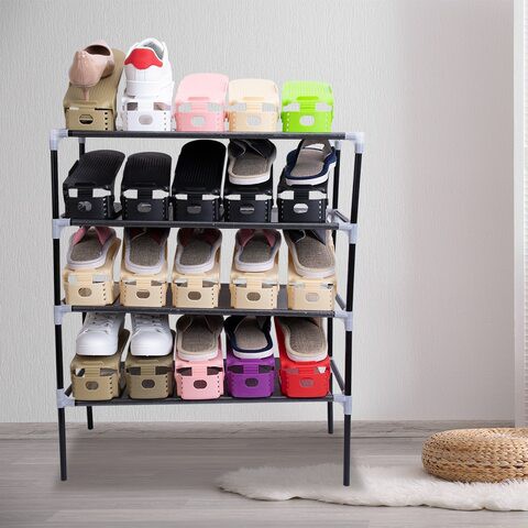 lavish 8 PCS Shoe Rack Organizer Amazing Storage Shelves For Shoe Adjustable Space-Saving Store Shoe Cabinet For The Hallwa