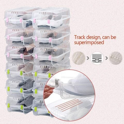 Jj-Boutique Clear Plastic Stackable Storage Shoe Organizer Tidy Box (B-20Pcs)