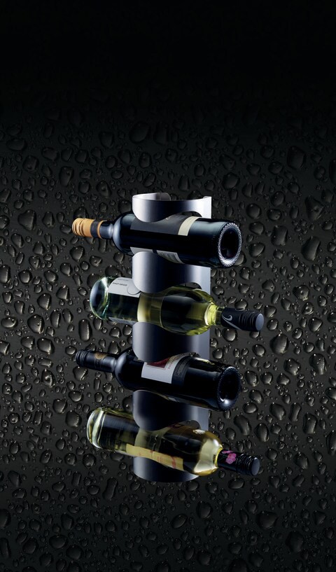 Barcraft Wall Mounted Stainless Steel 4 Bottle Wine Rack