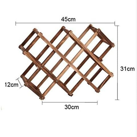 Generic Wooden Wine Rack Folding Wine Holder 10 Bottle Holder Kitchen Bar Whisky Shelf