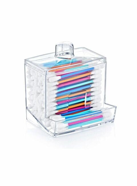 BestChoices Cotton Swabs Buds Holder Box Clear