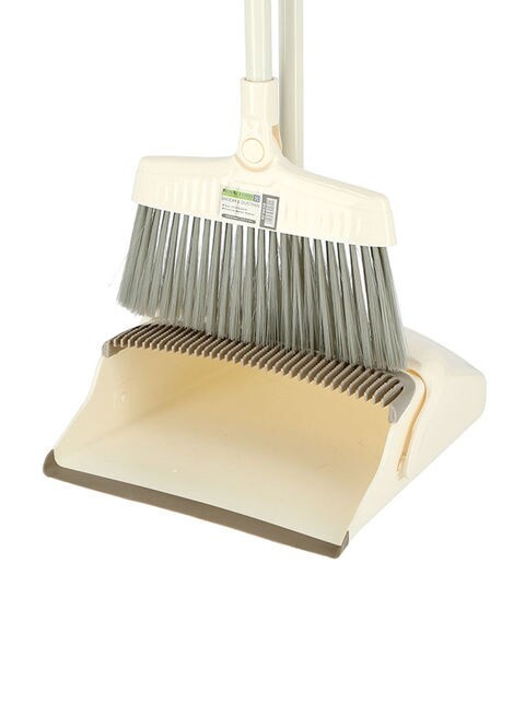 ROYALFORD Dust Pan With Long Brush Beige/Grey/White