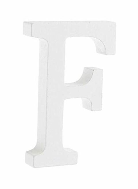 East Lady Wooden Alphabetical Decorative Letter F White 15x12x0.7cm