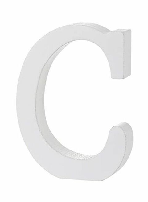 East Lady C-Letter Wooden Decoration White 15x12x0.7cm