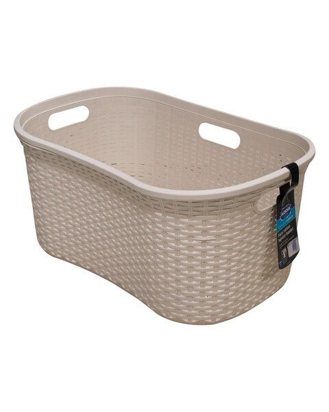 Addis Rattan Laundry Basket Calico