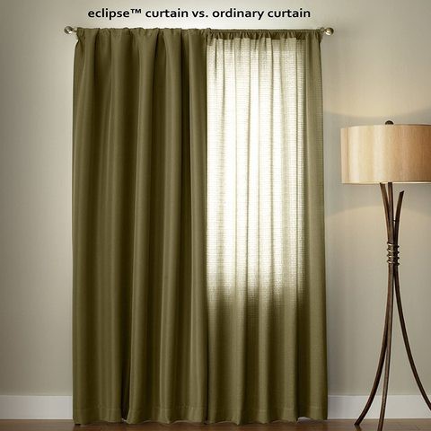 ECLIPSE Kendall Thermal Insulated Single Panel Rod Pocket Darkening Curtains for Living Room, 42&quot; x 84&quot;, Denim