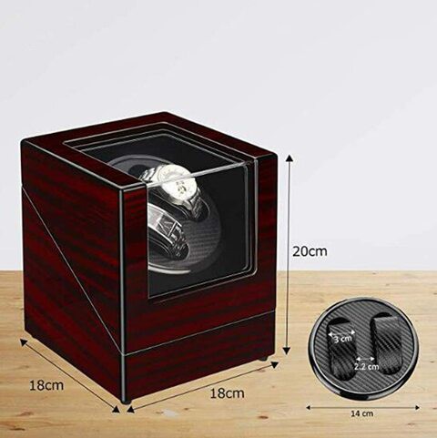 Doreen Double Automatic Watch Winder, Wood Turning Double Watch Display Storage Box Case（GC1167A）