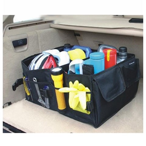 2 Pack Drive Auto Products Car Trunk Storage Organizer - Collapsible Multi-Compartment 52*39*26