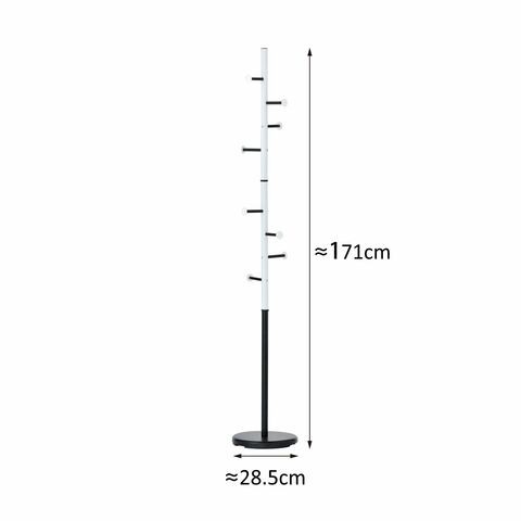 Zenments, Metal Clothes Hanging Stand, Black &amp; White, 28.5Wx28.5Dx171H cm, HTC-ZEN-266