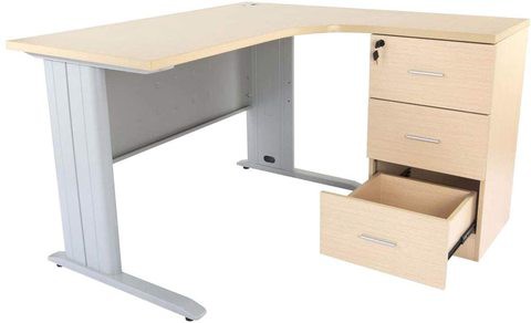 Mahmayi Stazion Modern Office Workstation Desk -W120Cms X D120Cms X H75Cms (Oak)