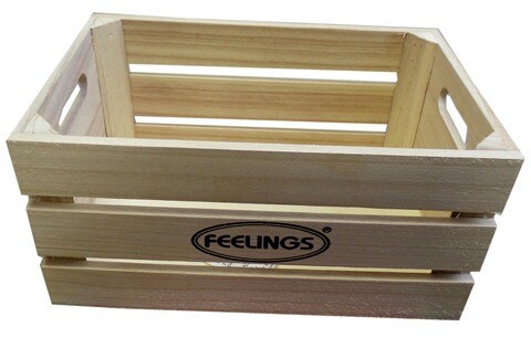 Feelings Wooden Storage Crate Box Medium