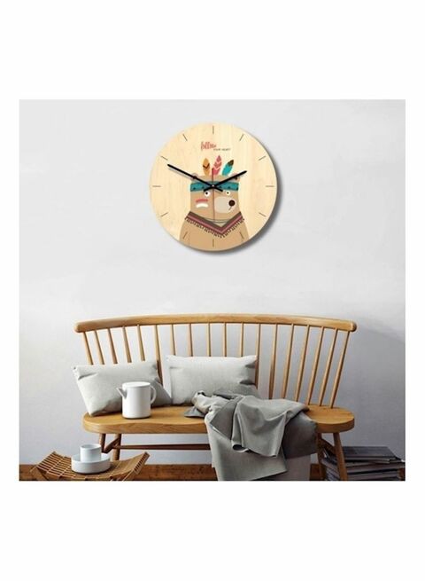 Generic Wooden Creative Wall Clock Multicolour 11inch