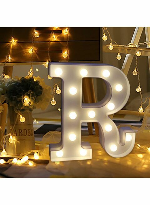 Voberry Alphabet Letter R Led Hanging Light White 22X18X4.5cm