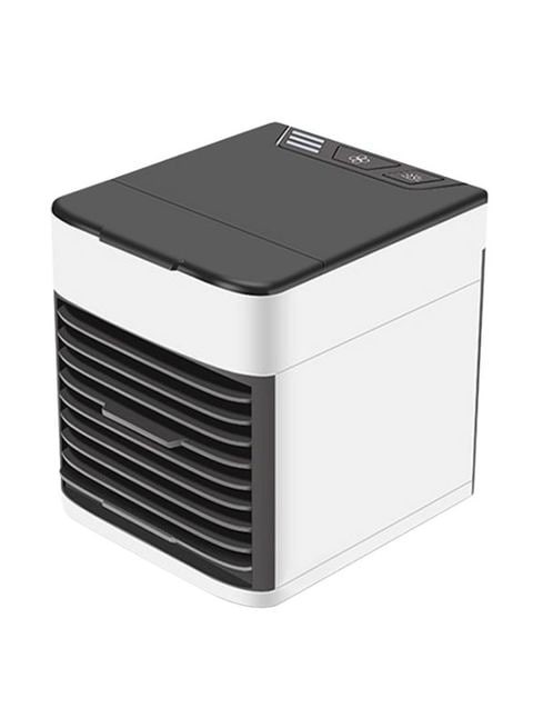Generic Portable Air Cooler Fan With Led Light White/Black 16.5X17X14.5cm