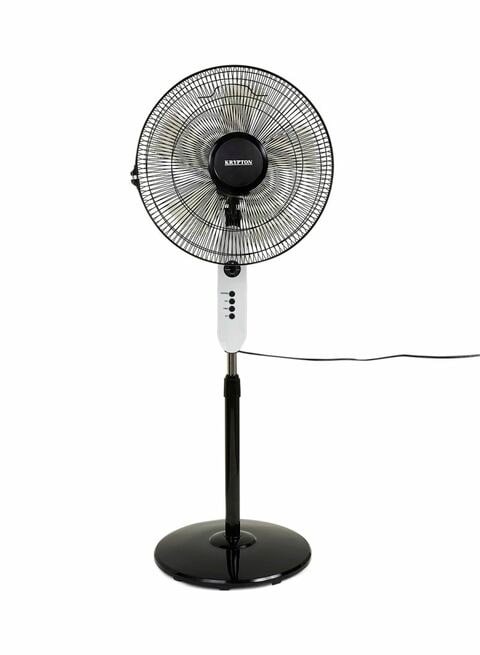 Krypton 60W 16-Inch Stand Fan With Remote Control KNF6113 Black / White