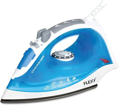 Flexy Germany 2200W Light Weight Steam Iron With Non-Stick Coated Soleplate