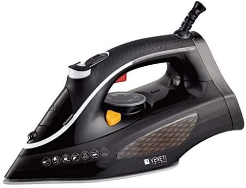 Veneti Steam Iron Black 1 Year Warranty