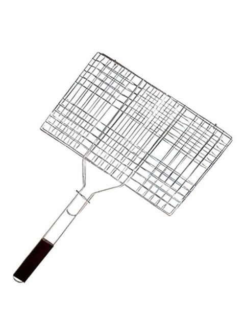 Generic Barbecue Grid Grill With Handle Silver/Black 35x23centimeter