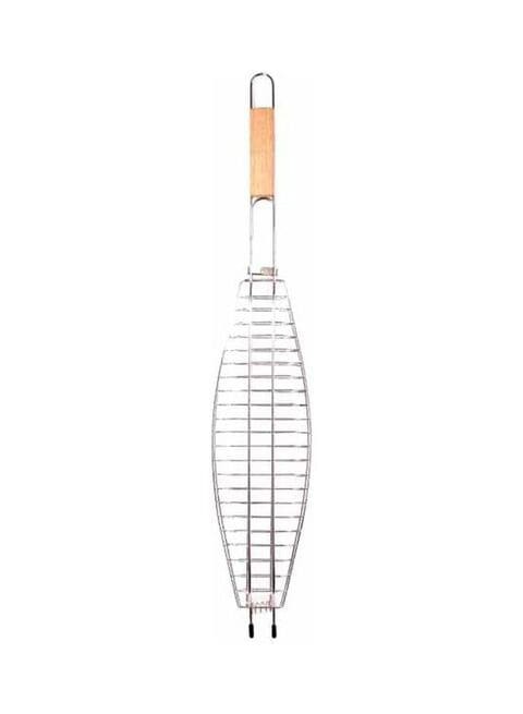 Generic BBQ Fish Grill Silver/Brown 46x15centimeter