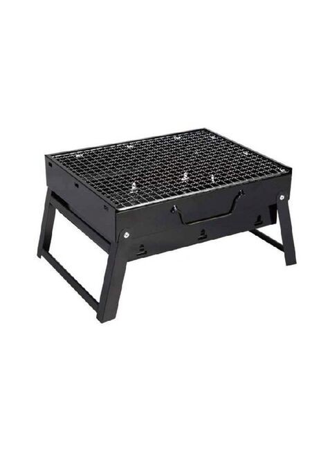 Generic Portable BBQ Charcoal Grill Black 13.77x10.75x2.45inch