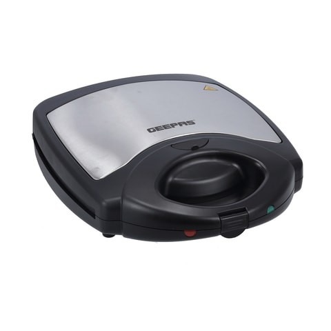 Geepas 1400W 3 In 1 2 Slice Sandwich Maker - Portable Non-Stick Plate Grill, Samosa Maker | Handle Locking System With Indicator Lights | Overheat Protection | Perfect For Home Restaurant Travelling