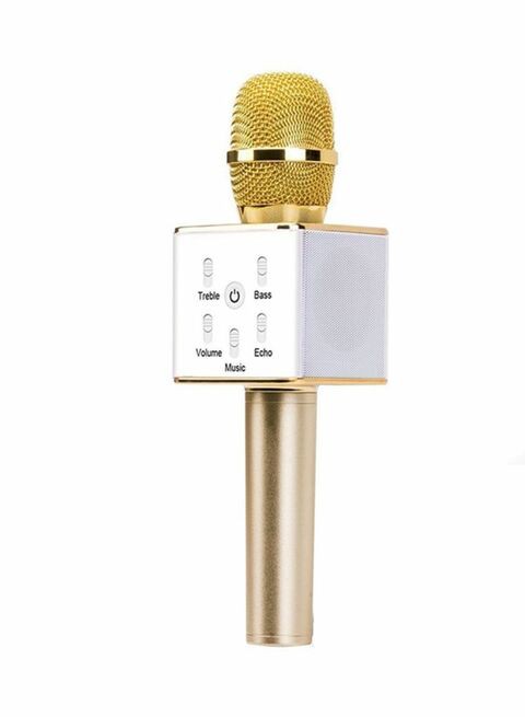 Q7 Wireless Karaoke Microphone Gold/White