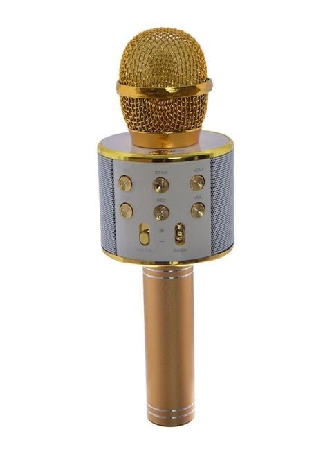 Generic Ws-858 Wireless Karaoke Microphone Ws-858-Gold Gold/White